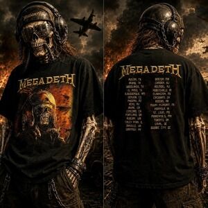 Megadeth Metal Tour Of The Year 2021 T Shirt XXL Vic Rattlehead Double Sided